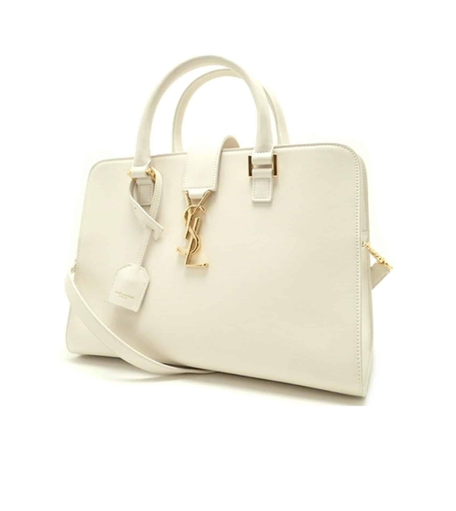 Saint Laurent YSL Leather Monogram Cabas Satchel