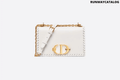 Christian Dior Chalk White 30 Montaigne Threaded Edges Calfskin Flap Chain Bag