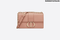 Christian Dior Blush 30 Montaigne Stamped Grain Calfskin Flap Chain Bag