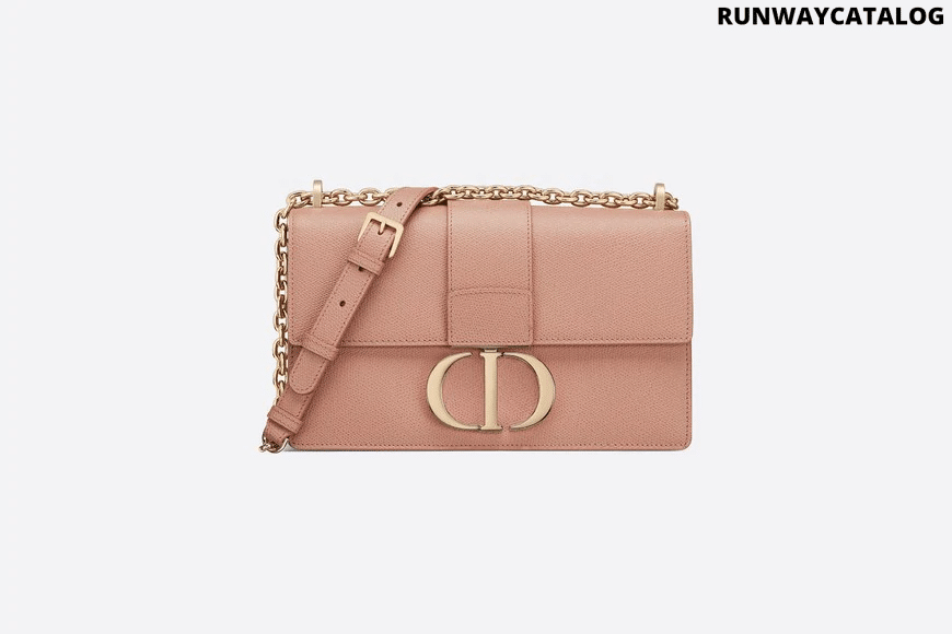 Christian Dior Blush 30 Montaigne Stamped Grain Calfskin Flap Chain Bag