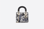 Christian Dior White Lady Dior Mini Toile de Jouy Embroidered and Braided Leather Bag