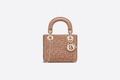Christian Dior Mini Blush Lady Dior Wavy Shiny Crinkled Lambskin Bag