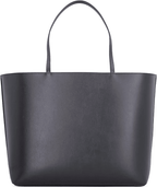 Black Logo Leather Shopping Bag