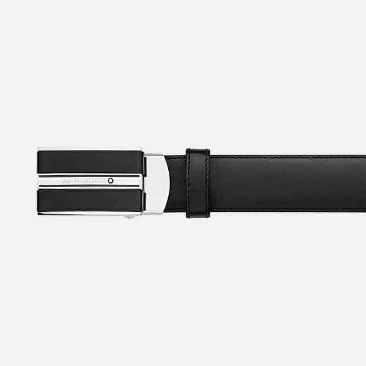 Mont Blanc Black 30 mm leather belt