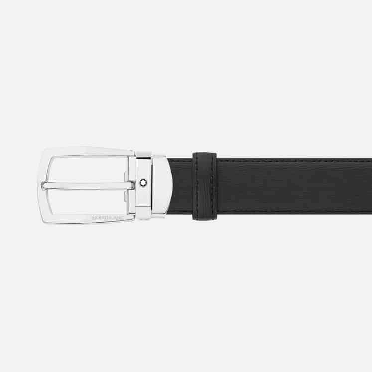 Mont Blanc Black 30 mm leather belt
