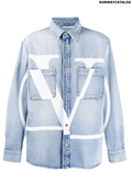 Valentino oversized VLOGO denim shirt