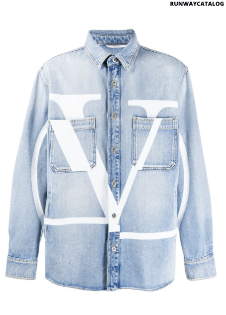 Valentino oversized VLOGO denim shirt