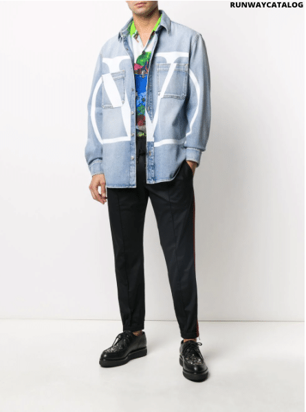 Valentino oversized VLOGO denim shirt